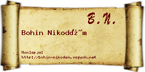 Bohin Nikodém névjegykártya
